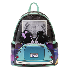 Loungefly! Leather: Disney Mickey And Minnie Date Night Mini Backpack
