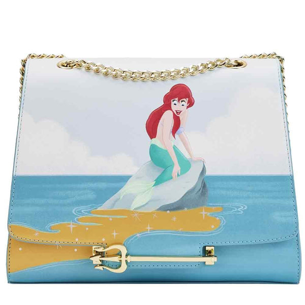 Loungefly! Leather: Disney Little Mermaid Tritons Gift Crossbody Bag