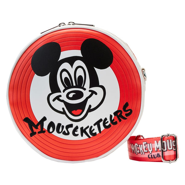 Loungefly! Leather: Disney 100Th  Mickey Mouseketeers Ear Holder Crossbody Bag