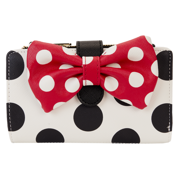 Loungefly! Wallet: Disney Minnie Rocks The Dots Classic Zip Around Wallet